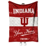 custom indiana hoosiers hibiscus burst red white quilt blanket best selling