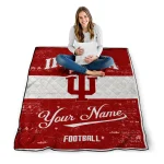 custom indiana hoosiers hibiscus burst red white quilt blanket best selling