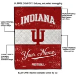 custom indiana hoosiers hibiscus burst red white quilt blanket best selling