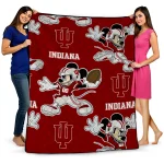 custom indiana hoosiers mickey football red quilt blanket best selling