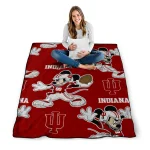 custom indiana hoosiers mickey football red quilt blanket best selling