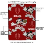 custom indiana hoosiers mickey football red quilt blanket best selling