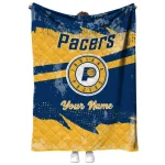 custom indiana pacers brushstroke layers blue quilt blanket best selling