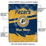 custom indiana pacers brushstroke layers blue quilt blanket best selling