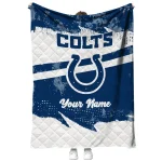 custom indianapolis colts brushstroke layers blue quilt blanket best selling