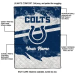 custom indianapolis colts brushstroke layers blue quilt blanket best selling