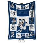 custom indianapolis colts mickey crimson blue white quilt blanket best selling
