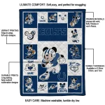 custom indianapolis colts mickey crimson blue white quilt blanket best selling