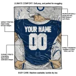 custom indianapolis colts player sketch blue gray quilt blanket best selling