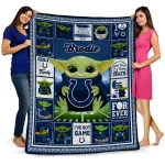 custom indianapolis colts yody baby pattern blue quilt blanket best selling