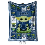 custom indianapolis colts yody baby pattern blue quilt blanket best selling