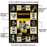 custom iowa hawkeyes mickey crimson black white quilt blanket best selling