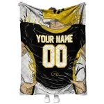 custom iowa hawkeyes player sketch black gray quilt blanket best selling