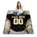 custom iowa hawkeyes player sketch black gray quilt blanket best selling