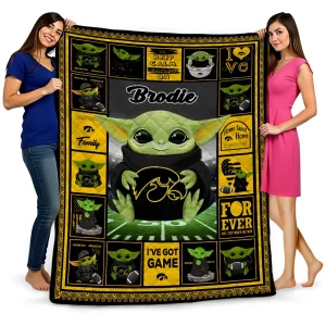 custom iowa hawkeyes yody baby pattern black quilt blanket best selling