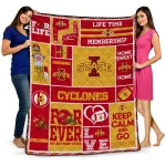 custom iowa state cyclones helmet passion red quilt blanket best selling