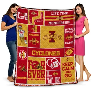 custom iowa state cyclones helmet passion red quilt blanket best selling
