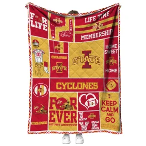 custom iowa state cyclones helmet passion red quilt blanket fashion forward
