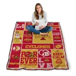 custom iowa state cyclones helmet passion red quilt blanket best selling