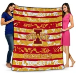 custom iowa state cyclones layered florals red white quilt blanket best selling