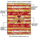 custom iowa state cyclones layered florals red white quilt blanket best selling