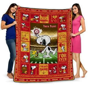 custom iowa state cyclones snoopy coach red quilt blanket best selling