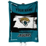 custom jacksonville jaguars grunge patch teal white quilt blanket best selling