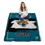 custom jacksonville jaguars grunge patch teal white quilt blanket best selling
