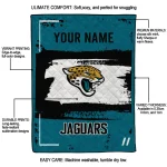 custom jacksonville jaguars grunge patch teal white quilt blanket best selling
