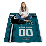 custom jacksonville jaguars helmet theme teal quilt blanket best selling