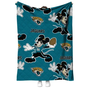 custom jacksonville jaguars mickey football teal quilt blanket fashion forward