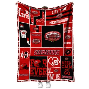 custom jacksonville state gamecocks helmet passion red quilt blanket fashion forward