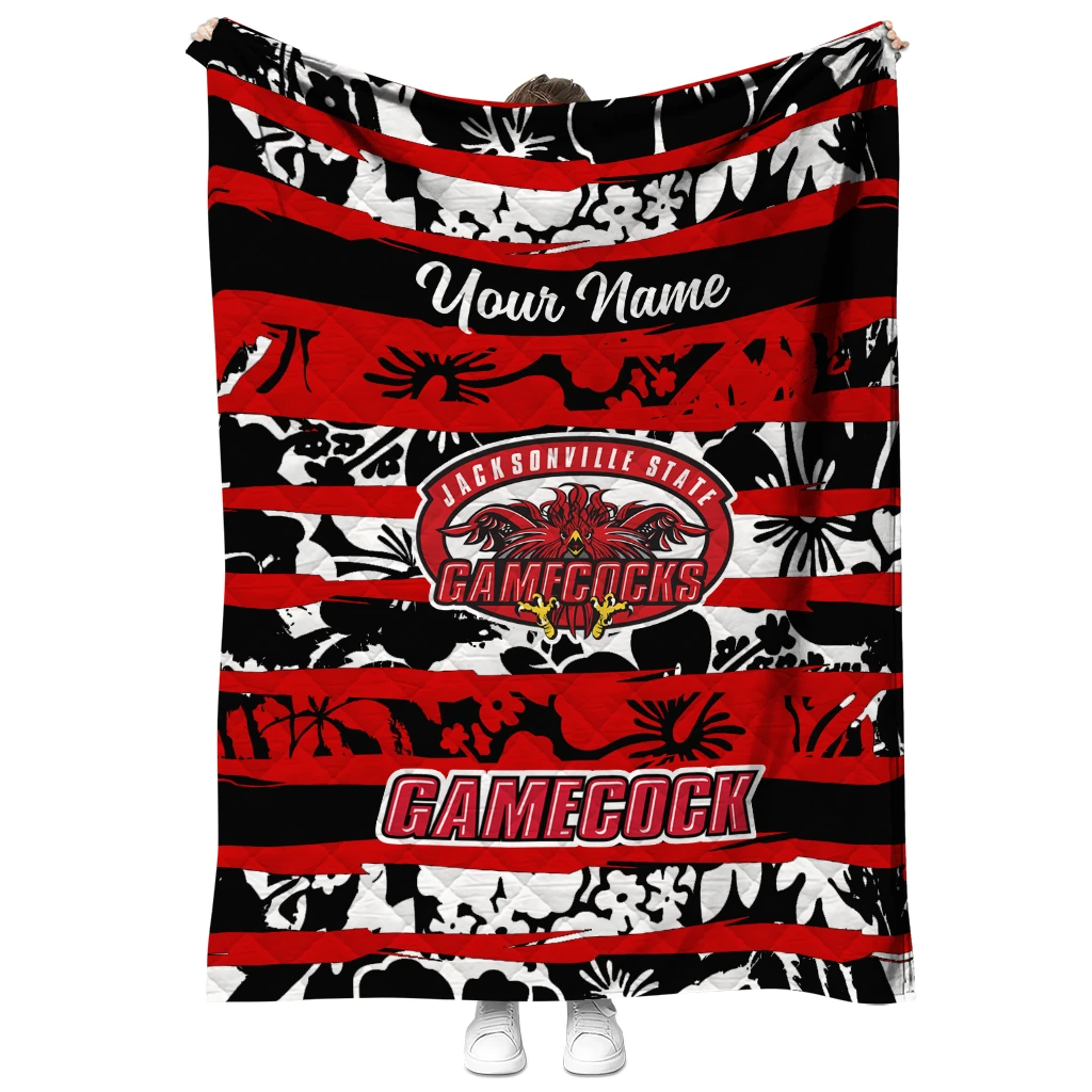 custom jacksonville state gamecocks layered florals red white quilt blanket fashion forward