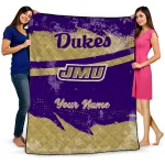 custom james madison dukes brushstroke layers purple quilt blanket best selling