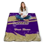 custom james madison dukes brushstroke layers purple quilt blanket best selling