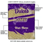 custom james madison dukes brushstroke layers purple quilt blanket best selling