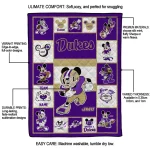 custom james madison dukes mickey crimson purple white quilt blanket best selling