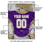 custom james madison dukes player sketch purple gray quilt blanket best selling