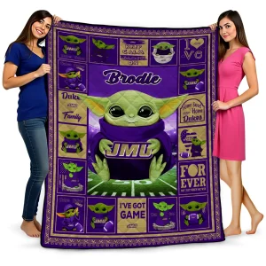 custom james madison dukes yody baby pattern purple quilt blanket best selling