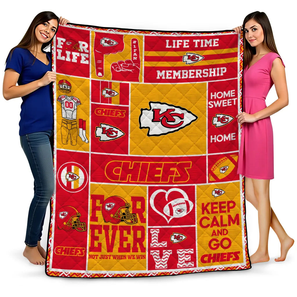 custom kansas city chiefs helmet passion red quilt blanket best selling