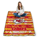 custom kansas city chiefs layered florals red white quilt blanket best selling