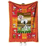 custom kansas city chiefs snoopy coach red quilt blanket best selling
