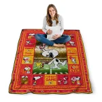 custom kansas city chiefs snoopy coach red quilt blanket best selling