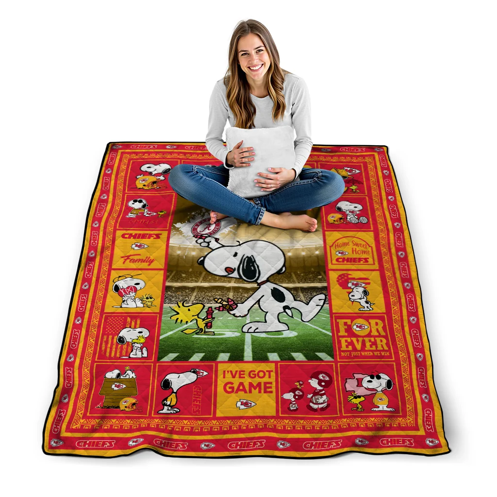 custom kansas city chiefs snoopy coach red quilt blanket high quality custom kansas city chiefs snoopy coach red quilt blanket high quality
