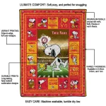custom kansas city chiefs snoopy coach red quilt blanket best selling