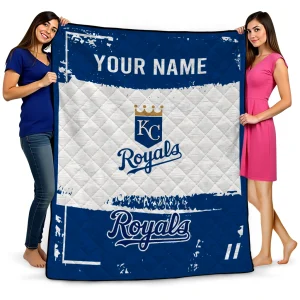 custom kansas city royals grunge patch royal blue white quilt blanket best selling