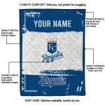 custom kansas city royals grunge patch royal blue white quilt blanket best selling