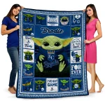 custom kansas city royals yody baby motif royal blue quilt blanket best selling
