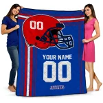 custom kansas jayhawks helmet theme blue quilt blanket best selling