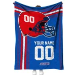 custom kansas jayhawks helmet theme blue quilt blanket best selling